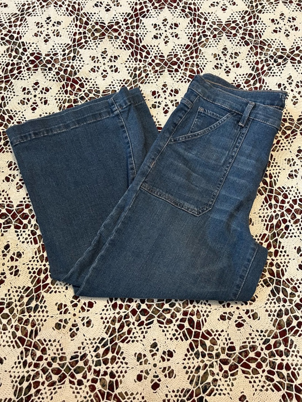 Time and Tru High-Rise Wide-Leg Jeans in Light Blue
